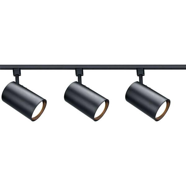 Photo 1 of 48 in. R30 Black Straight Cylinder Track Lighting Kit