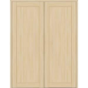 1-Panel Shaker 48 in. x 80 in. Both Active Loire Ash Wood Composite Double Prehung Interior Door