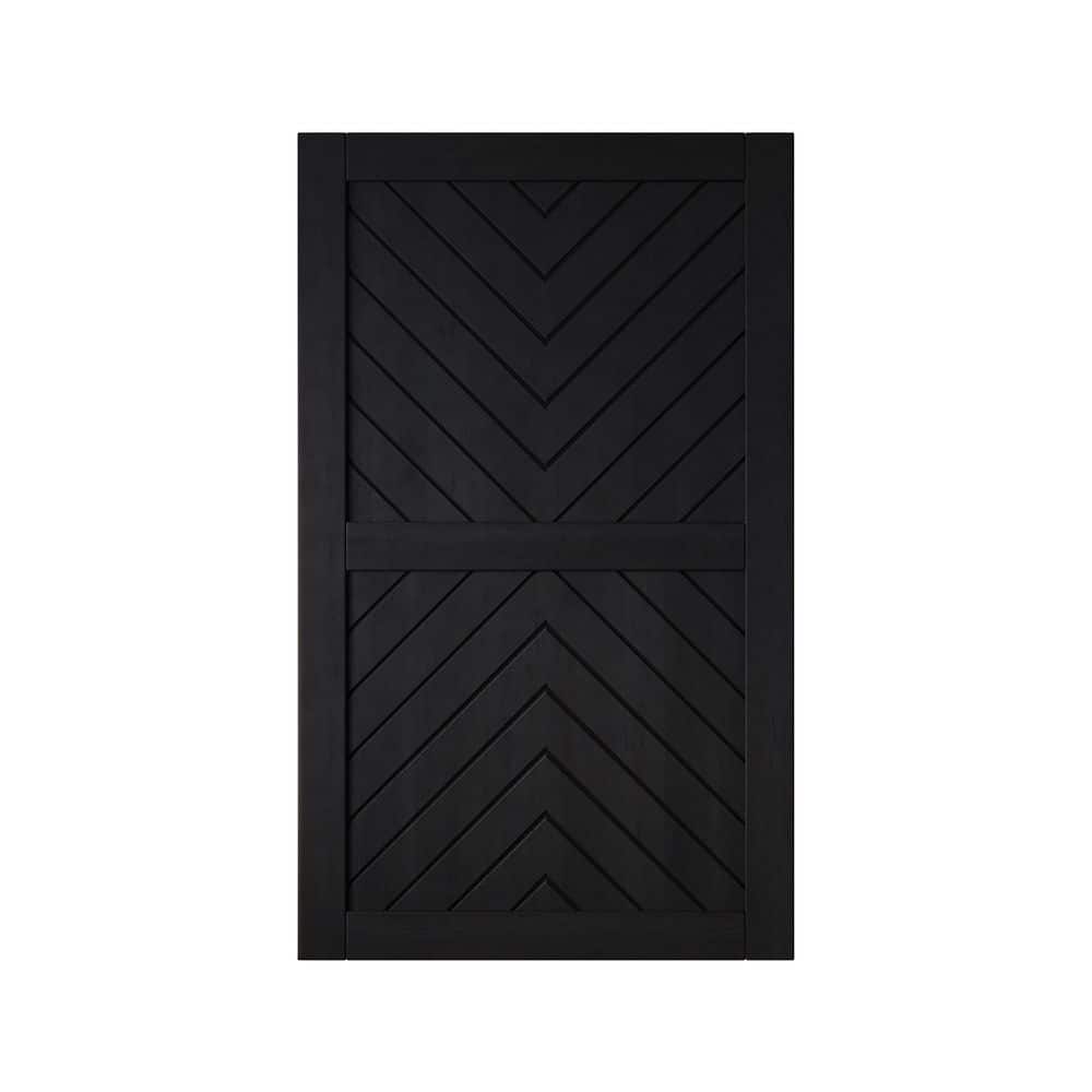 JT4 48 in. x 80 in. C-Panel Solid Core Black Fishbone Design Pine Wood Interior Sliding Barn Door Slab price history on PriceWatchPro