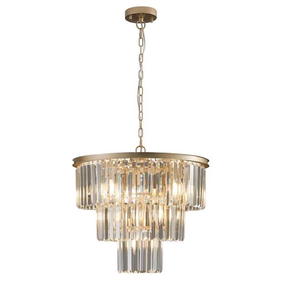 7-Light Gold Luxury Crystal Chandelier Modern Chandeliers Hanging Fixture Ceiling Light for Living Room
