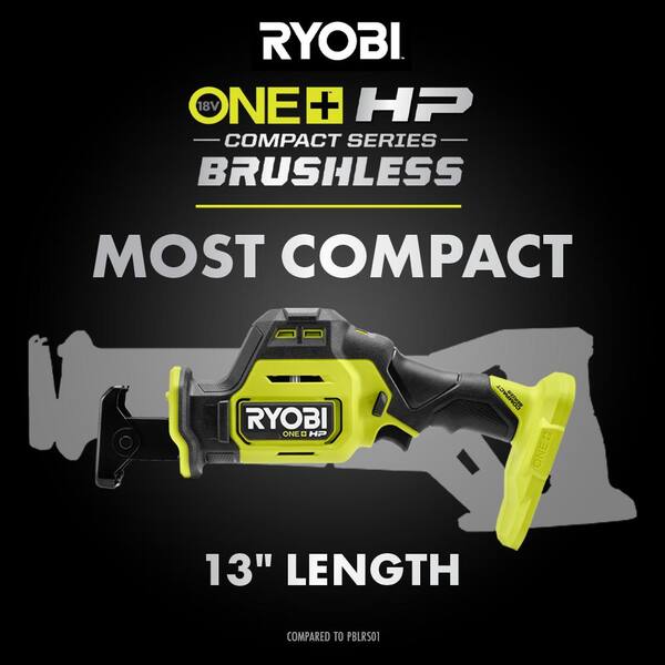 RYOBI ONE+ HP 18V Brushless Cordless Compact 2-Tool Combo Kit with Drill/Driver, One-Handed Recip Saw, 2 Ah Battery, & Charger