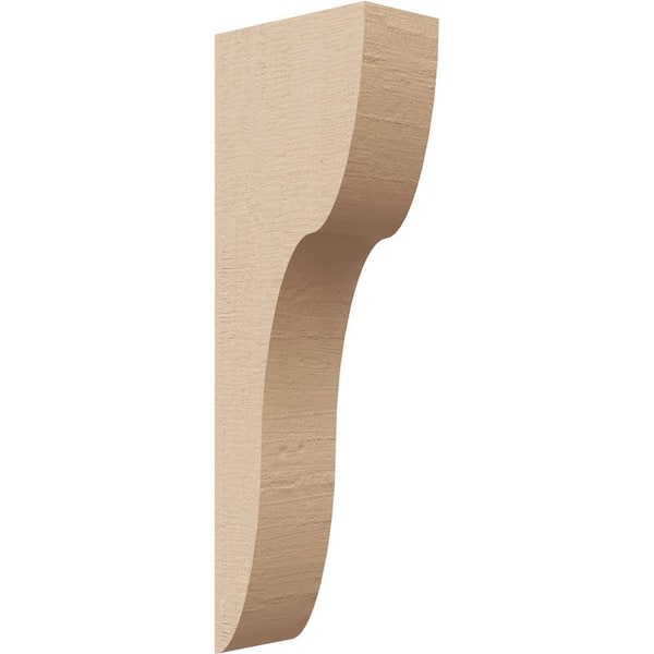 Ekena Millwork 2 in. x 12 in. x 4 in. Series 2 Thin Carmel Rough Cedar Woodgrain Timberthane Polyurethane Corbel, Primed Tan