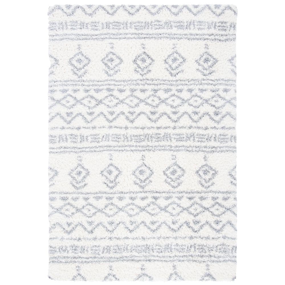 Parma Shag 8 ft. x 10 ft. Ivory/Gray Zig-Zag Geometric Area Rug price history on PriceWatchPro