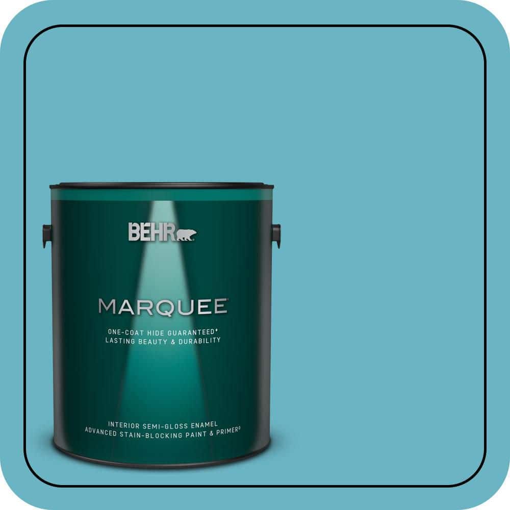 BEHR MARQUEE 1 gal. #530D-5 Riverside Blue Semi-Gloss Enamel Interior ...