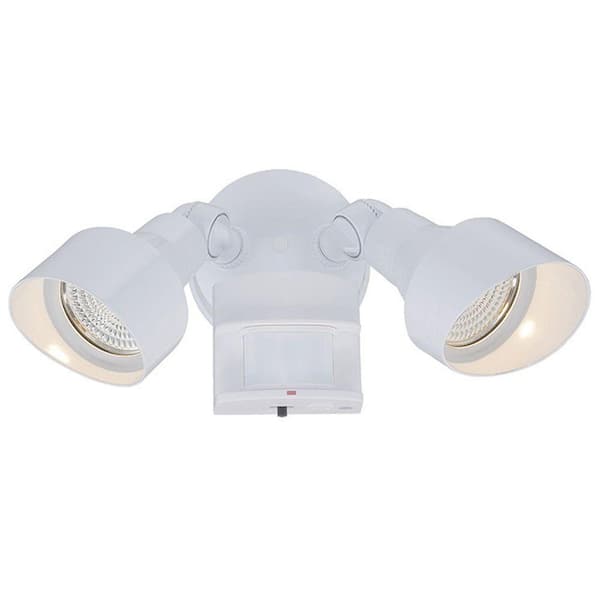 Acclaim Lighting Flood Lights Collection 2-Light White Motion Activated Outdoor Integrated LED Light Fixture