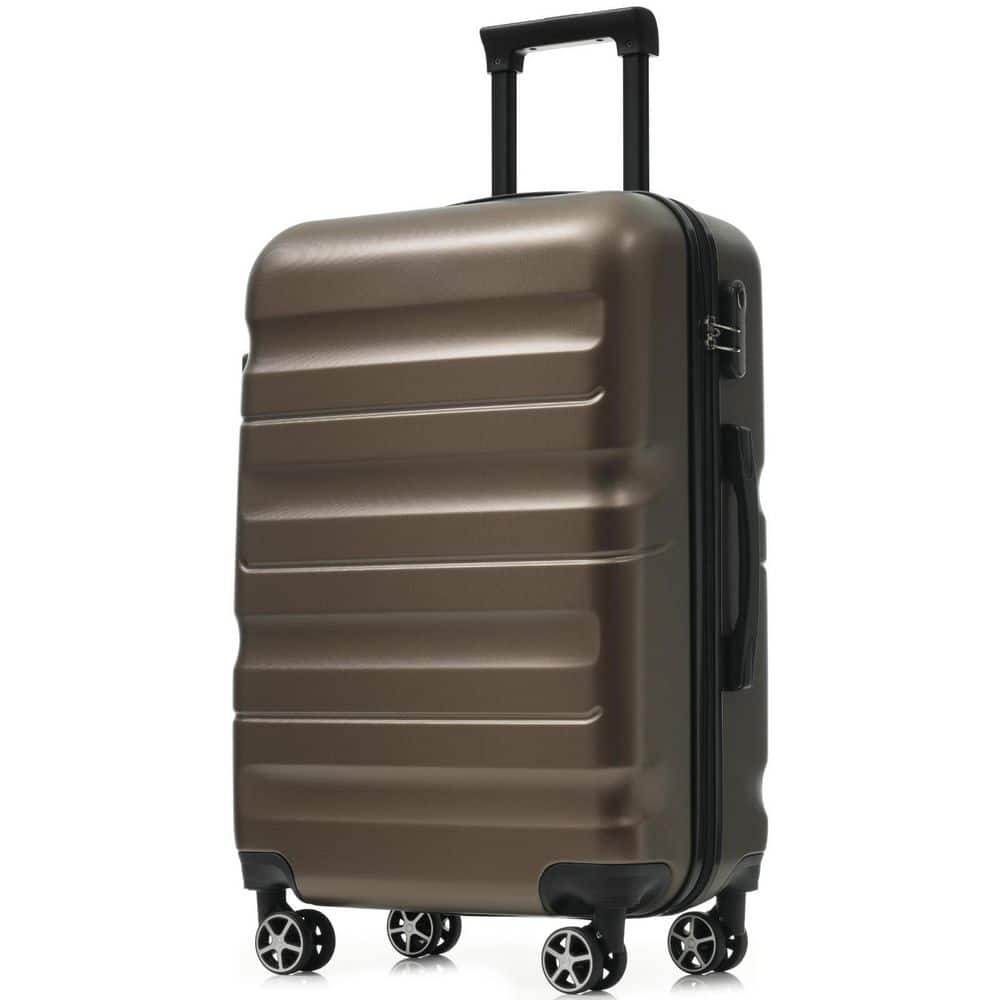LIVACA 4-Piece Brown Hardshell ABS Plastic Lightweight Luggage Set