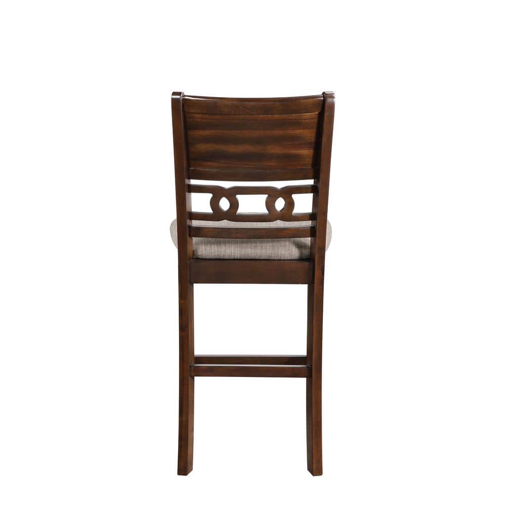 Gia Cherry 3 Piece 30" Counter Height Dining Set with Light Brown Cushions