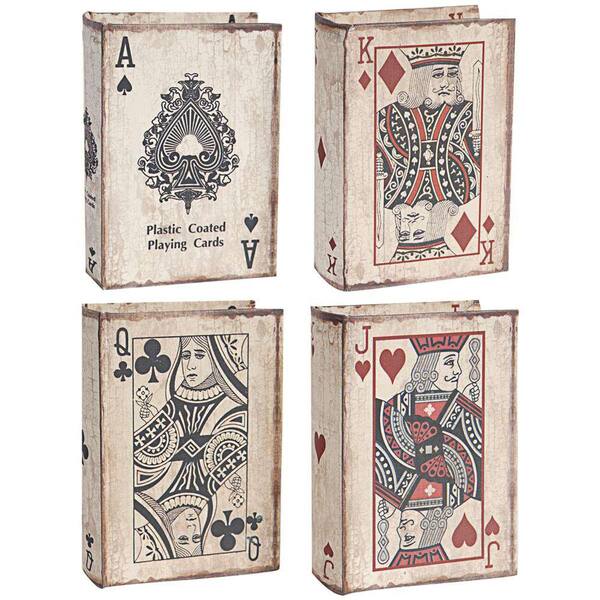 A & B Home 5.5 in. x 2 in. Decorative Book Boxes (4-Pack)