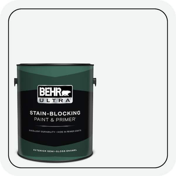 BEHR ULTRA 1 gal. #BL-W09 Bakery Box Semi-Gloss Enamel Exterior Paint & Primer