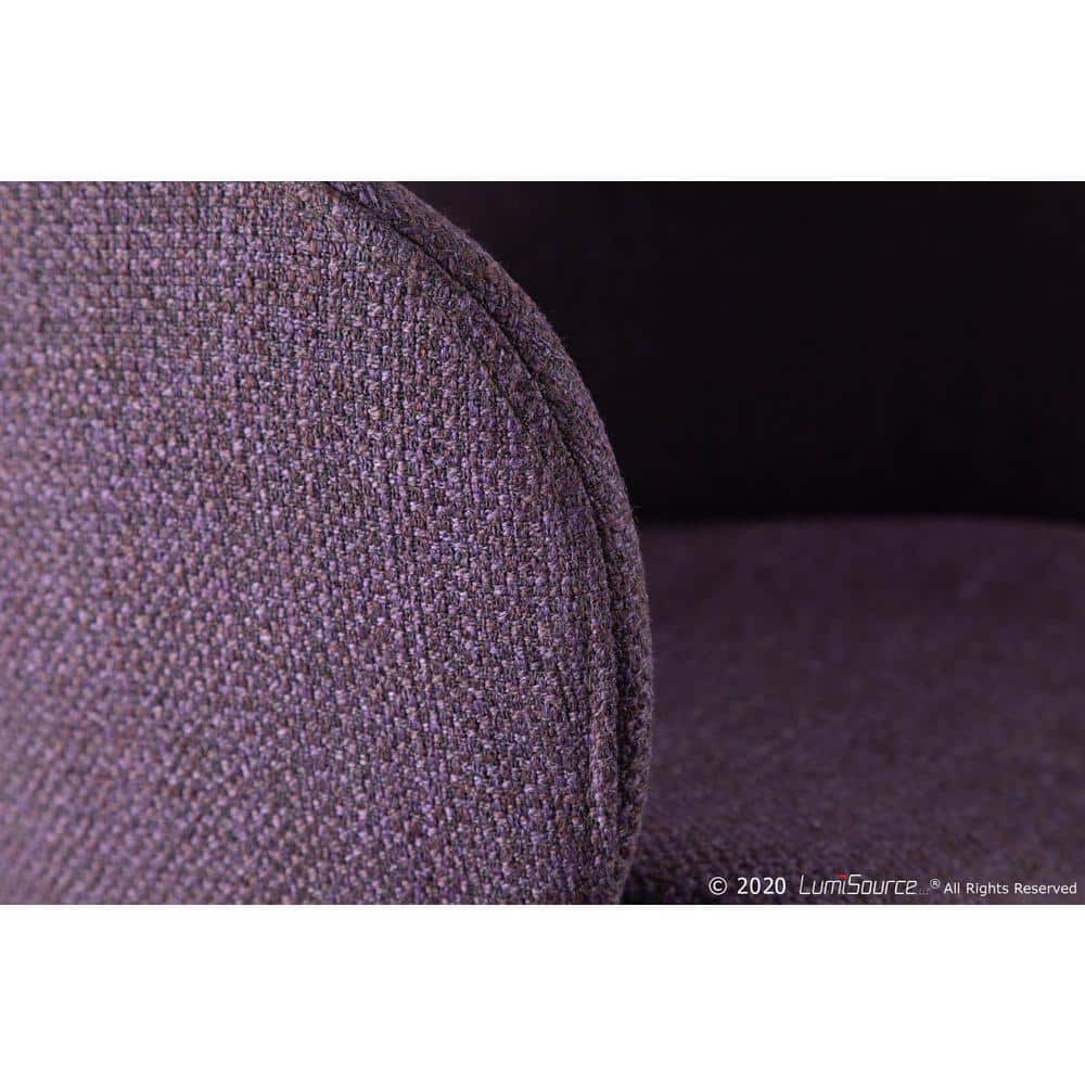 High-Back Industrial Upholstered Arm Chair in Black and Purple
