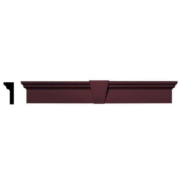 Builders Edge 2-5/8 in. x 6 in. x 43-5/8 in. Composite Flat Panel Window Header with Keystone in 167 Bordeaux Red