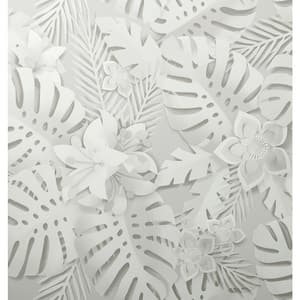 Dimensions White Tropical Non-Pasted Paper Wallpaper