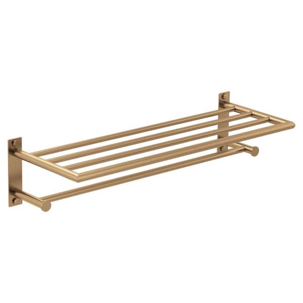 Arlys 24 in. W x 6 in. H x 9 in. D Stainless Steel Straight Shelf in Bronzed Gold