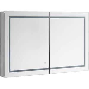 Royale Plus 30 in W x 30 in. H Recessed or Surface Mount Medicine Cabinet with Bi-View Door,LED Lighting,Mirror Defogger