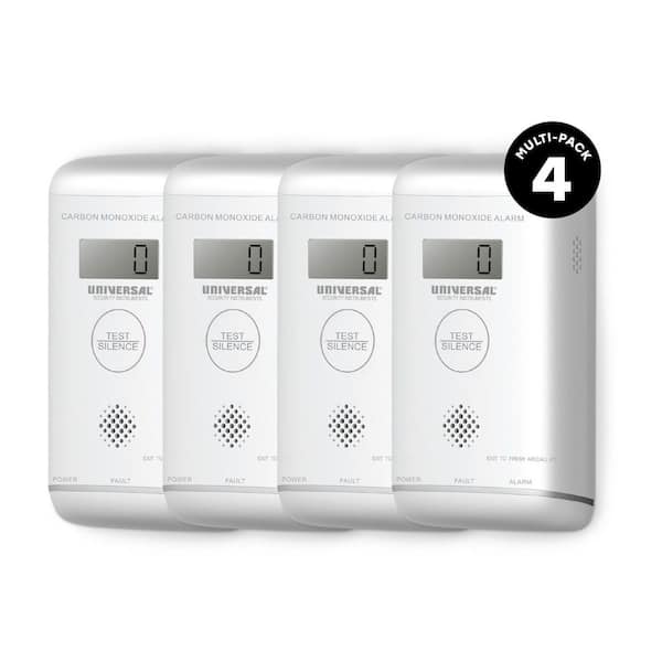 4-Pack Plug-In Carbon Monoxide Detector with 1-Year Replaceable Battery, Digital Display
