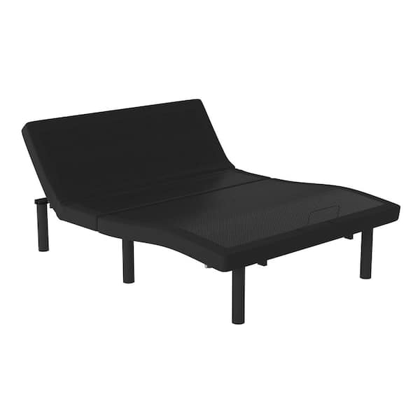 TAYLOR + LOGAN Black Metal Frame Full Motorized Adjustable Platform Bed