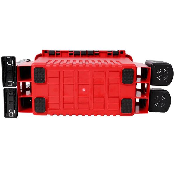 Red Dual-Layer Fishing Tackle Box with 2-Rod Holders, 2-Cup Holders,  1-Carrying Strap, Large Capacity YX830-13 - The Home Depot