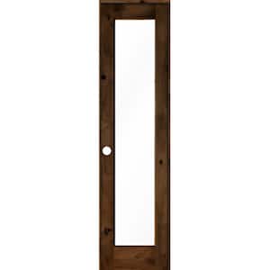 24 in. x 96 in. Rustic Knotty Alder Right-Hand Full-Lite Clear Glass Provincial Stain Wood Single Prehung Interior Door