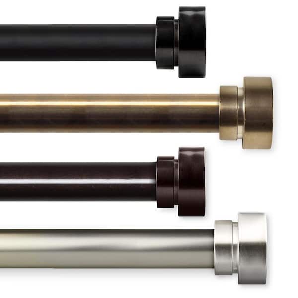 Rod Desyne Topper 18 in. - 28 in. Single Curtain Rod in Black
