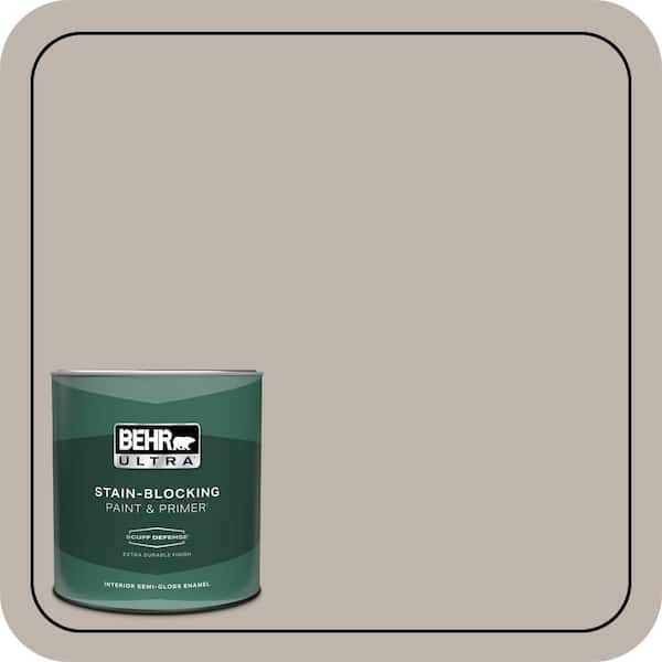 BEHR ULTRA 1 qt. #PPU18-12 Graceful Gray Extra Durable Semi-Gloss Enamel Interior Paint & Primer