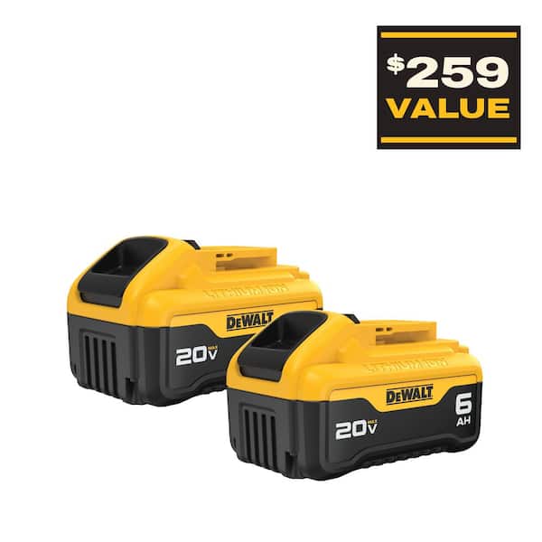 20V MAX Premium Lithium-Ion 6.0Ah Battery Pack (2 Pack)