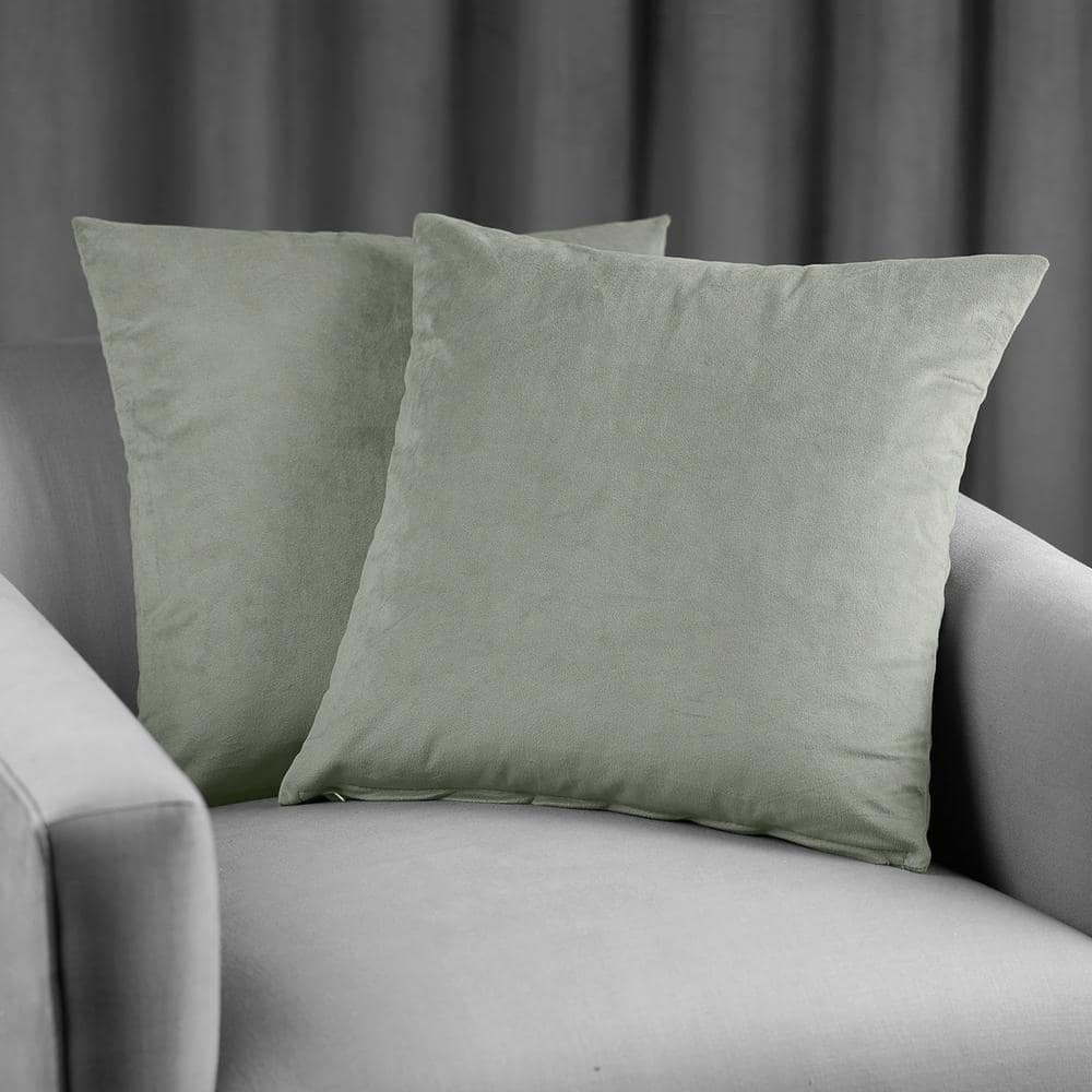 Silver Grey Modern Polyester Euro Cushion Covers Set