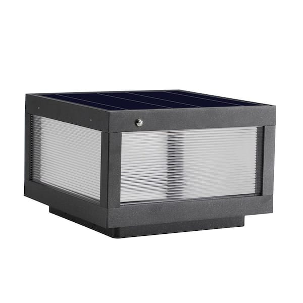 ,Light Pro Black Integrated LED 12 x 12 Solar Deck Post Cap Light (1 Pack)
