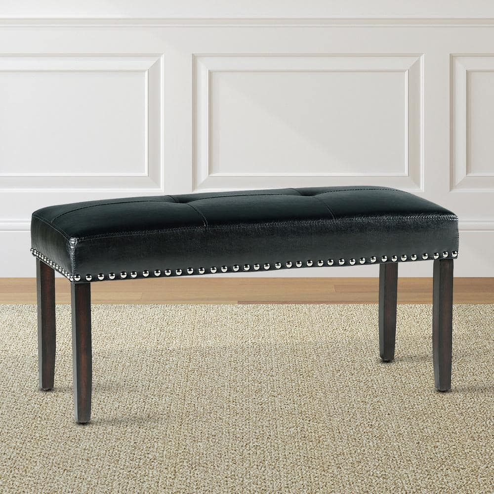Westby Black Ebony Transitional Dining Bench