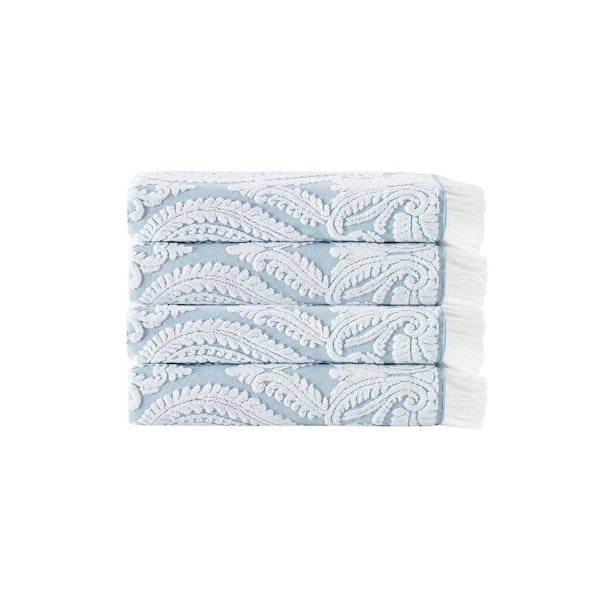 Turkish Hand Towels | Antiochia Home Linens White/Baby Blue