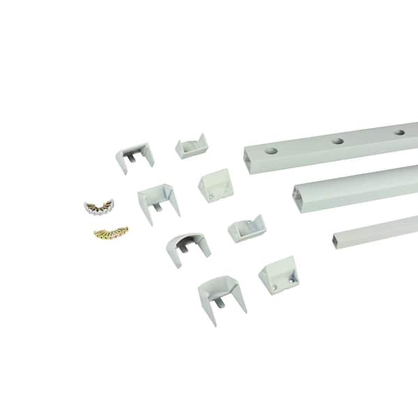 Unbranded Tuscany C10 36 in. H x 96 in. W White Fine Texture Aluminum HR Stair Railing Kit with Mounts and Balusters