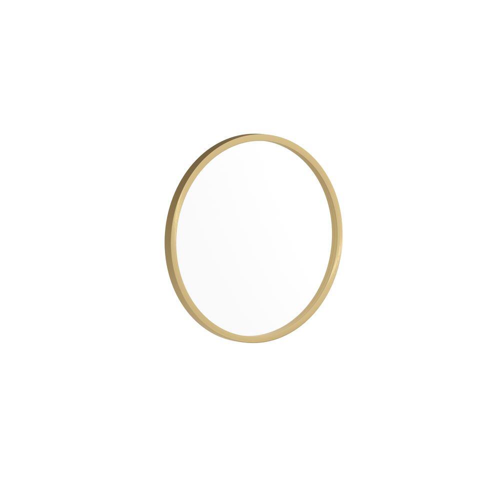 16" Round Gold Metal Wall Mounted Mirror