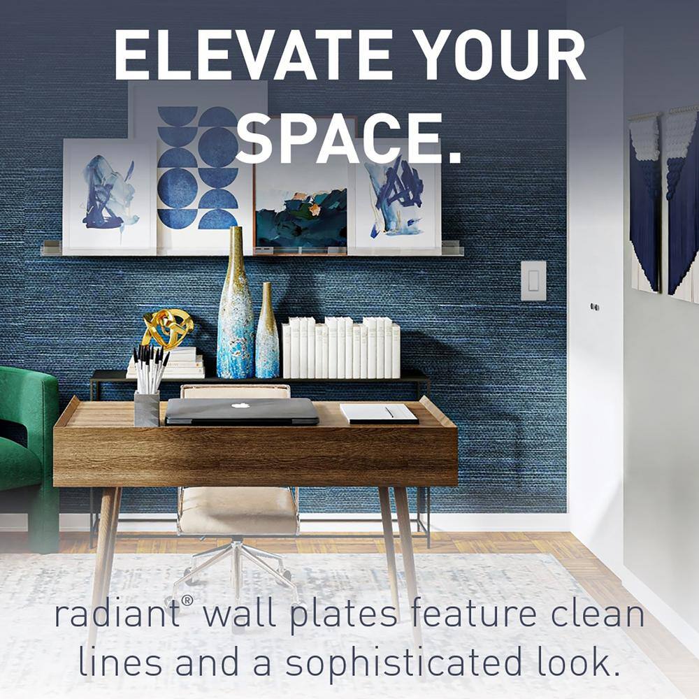 Gray 3-Gang Screwless Polycarbonate Wall Plate