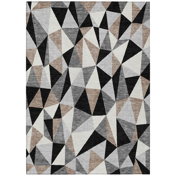 Chantille Machine Washable Indoor/Outdoor Abstract ACN2835 Black 3 ft. x 5 ft. Area Rug