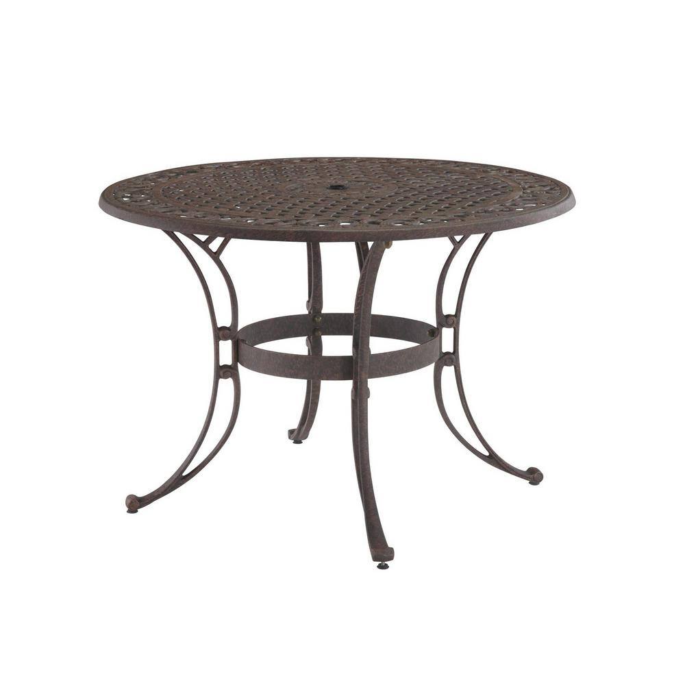 HOMESTYLES Sanibel 48 in. Rust Bronze Round Cast Aluminum Outdoor