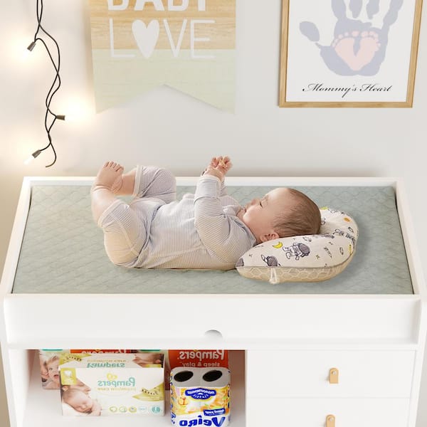 FUFU&GAGA White 5-Drawers 33.5 in. Width Changing Table
