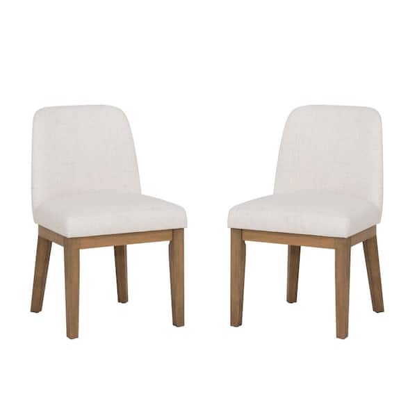 Tarra Cream Fabric Dining Side Chairs Set of 2