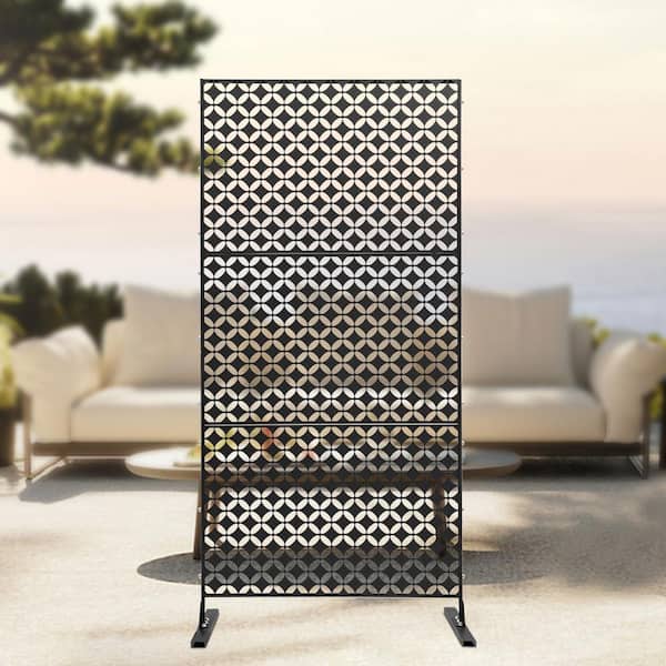 YIYIBYUS 6.2 ft. x 2.9 ft. White Metal Steel Outdoor/Indoor Room Divider Adjustable Height Garden Decorative Privacy Fence