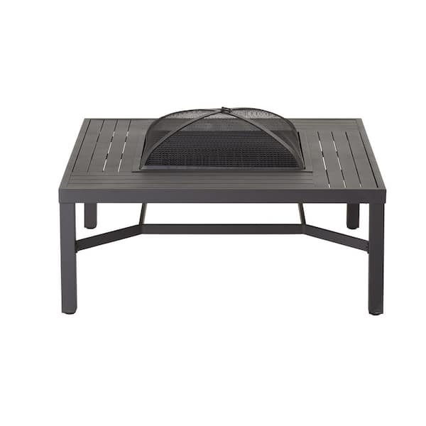 Hampton Bay 43 50 In Aluminum Fire Pit, Wood Burning Fire Pit Table Set