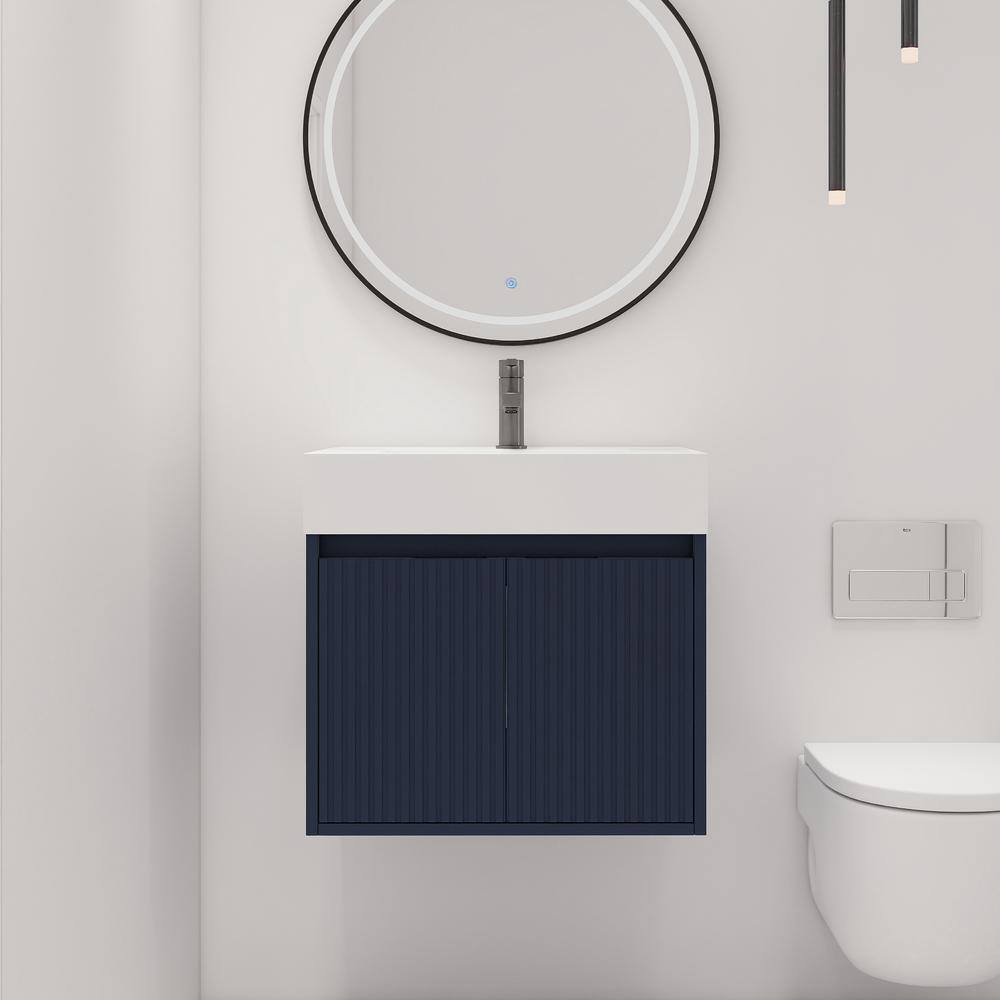 24 in. W x 18.1 in. D x 22.5 in. H Single Sink Wall-Mounted Bath Vanity in 