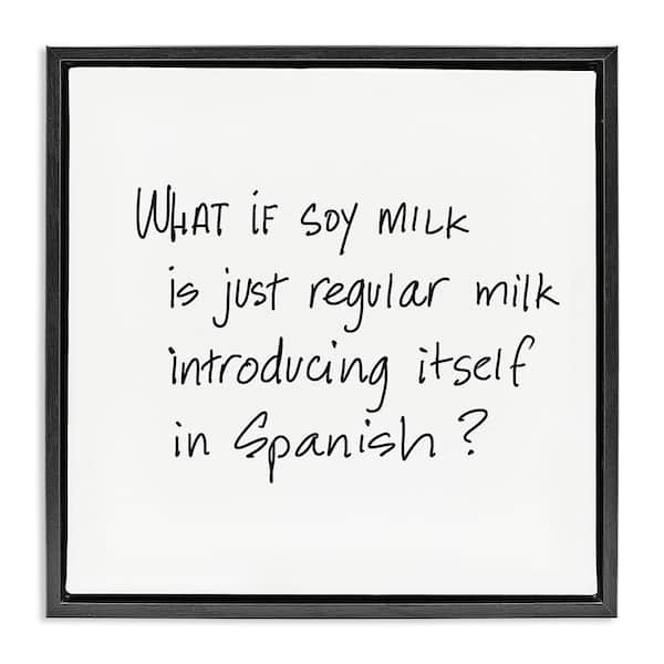 Stupell Industries Soy Milk by SD Graphics Studio Black Floater Frame Food Graphic Art Print 18 in. x 18 in.