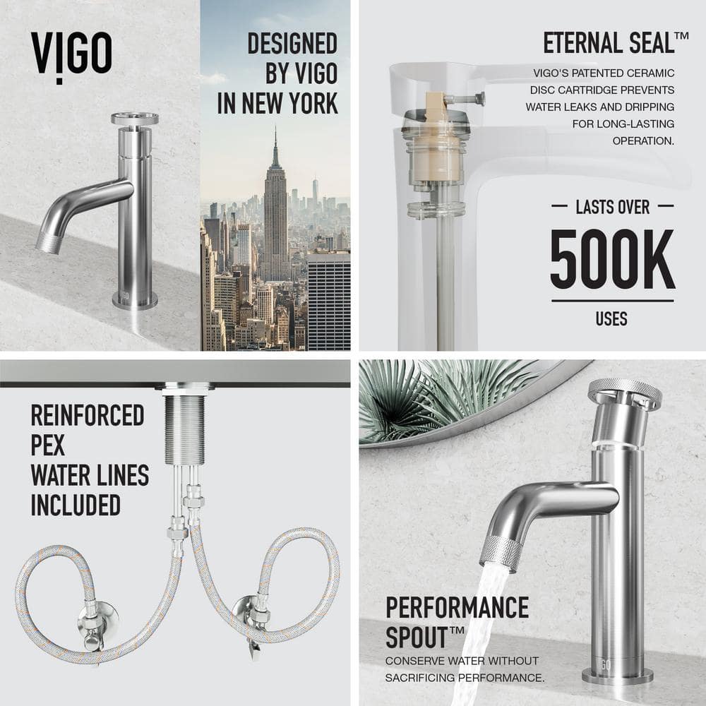 Cass Modern Aerodynamic Single-Hole Bathroom Faucet in Brushed Nickel