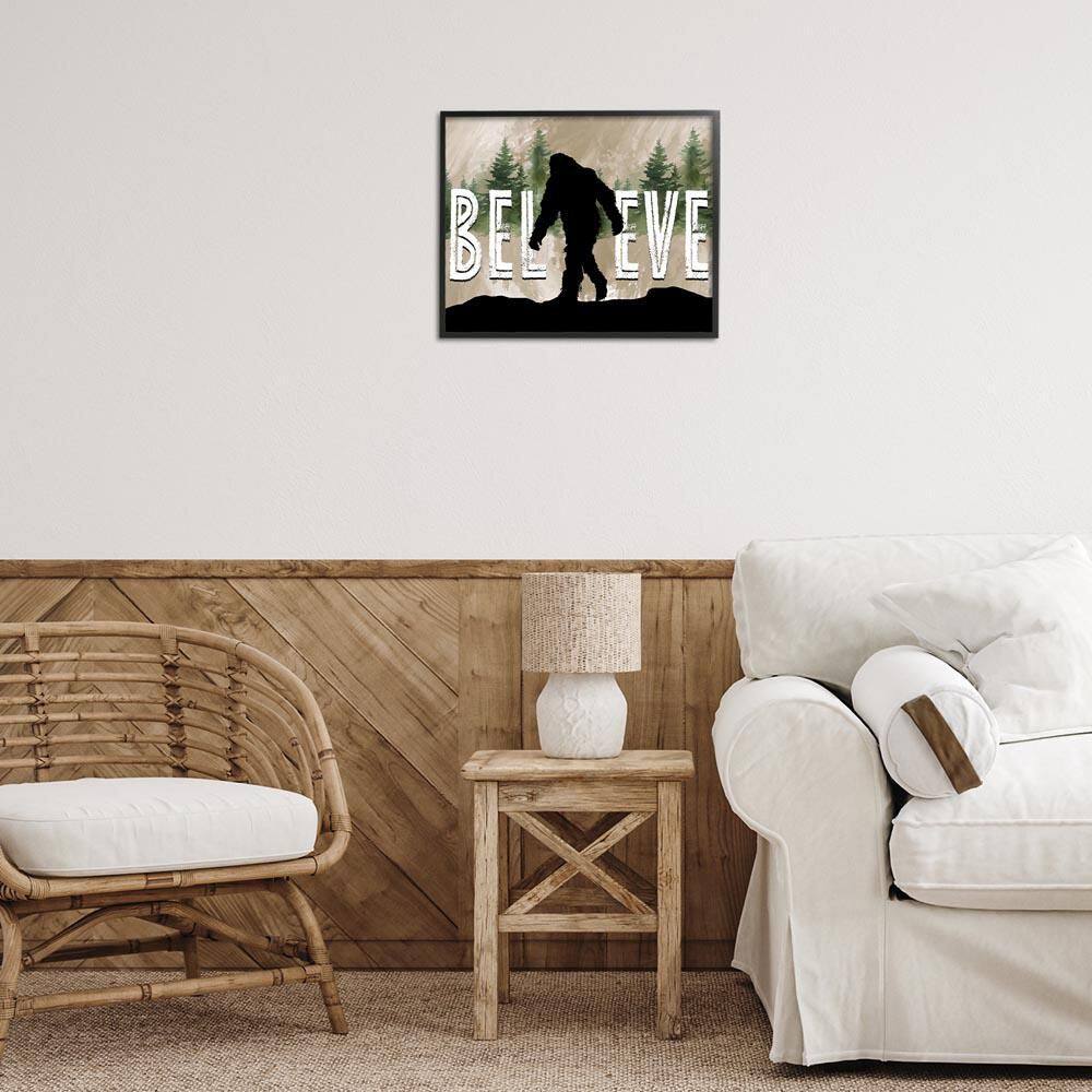 Believe Rustic Mythical Creature by Nicole DeCamp Black Framed Typography Giclee Art Print 16 in. x 20 in. price history on PriceWatchPro
