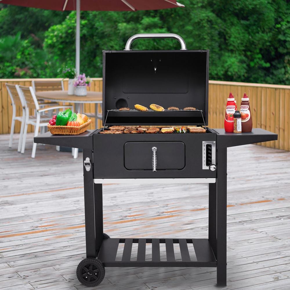 Royal Gourmet 24-Inch Black Charcoal BBQ Grill with Smoker