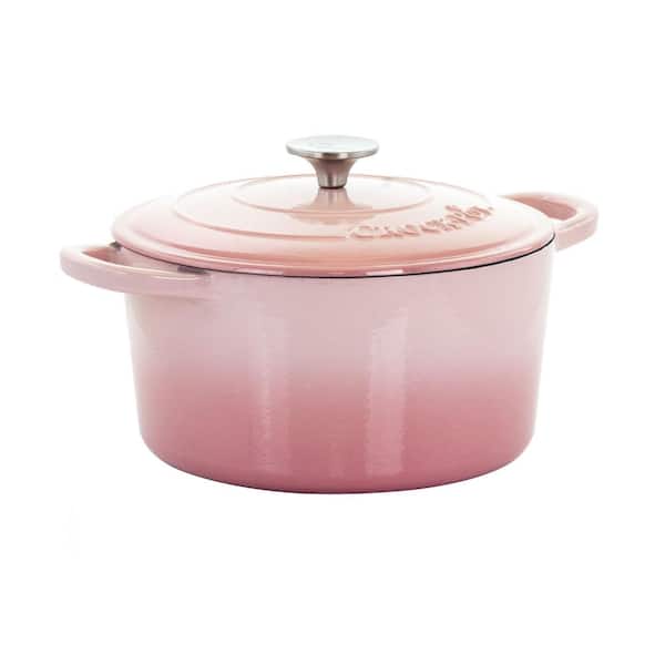 Crock-Pot Artisan 5 qt. 2-Piece Enameled Cast Iron Dutch Oven in Blush Pink  985117454M - The Home Depot