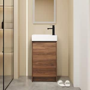 18 in. W Simplicity Style Freestanding Small Bathroom Vanity with Single Sink and Soft Closing Door in Dark Brown
