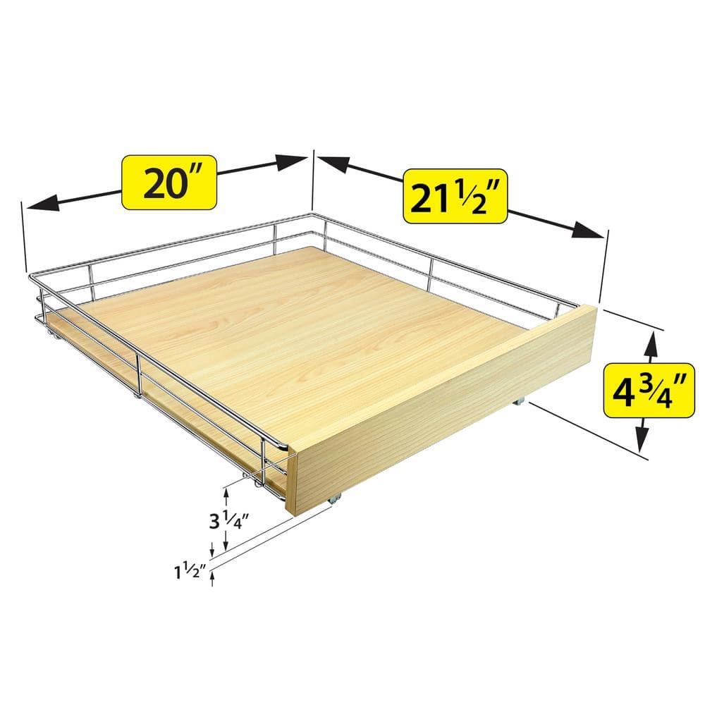Professional 21" Wood and Chrome Pull Out Cabinet Organizer