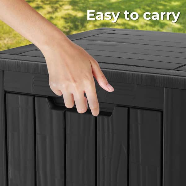 30 gal. Black Waterproof Resin Outdoor Storage Deck Box with Lockable Lid (22.09 in. W x 17.09 in. D x 20.87 in. H)