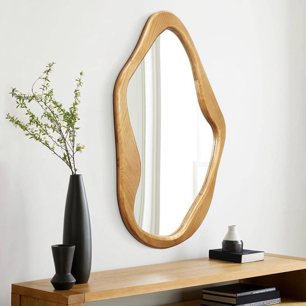 Organic Pine Wood Free Form Wall Mirror