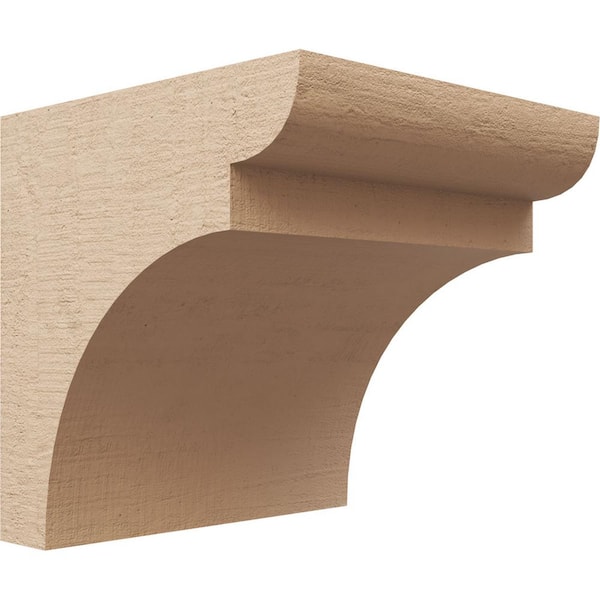 Ekena Millwork 8 in. x 8 in. x 8 in. Wide Yorktown Rough Cedar Woodgrain TimberThane Corbel, Primed Tan