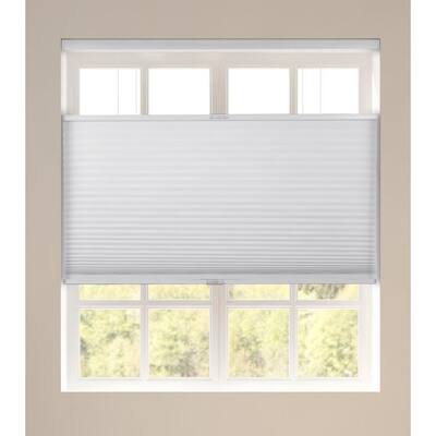 Cut-to-Size White Cordless Top-Down Bottom-Up Room Darkening Fabric Honeycomb Cellular Shade 26.5 in. W x 60 in. L